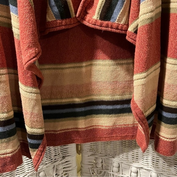 CHAPS Denim Womens Size S Linen Blend Cardigan Southwestern Striped Knit Sweater - Picture 7 of 16